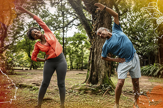 man exercising using resistance bands