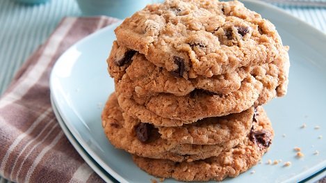 plate of chocolate chip cookies