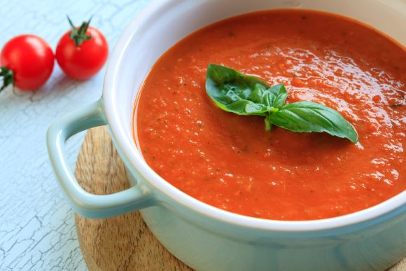 tomato soup in a pot