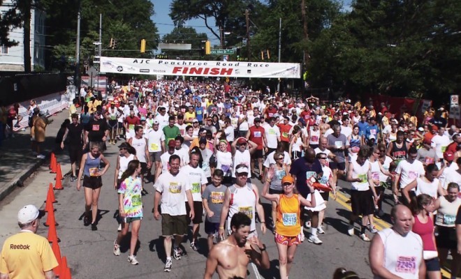 Runners at a marathon