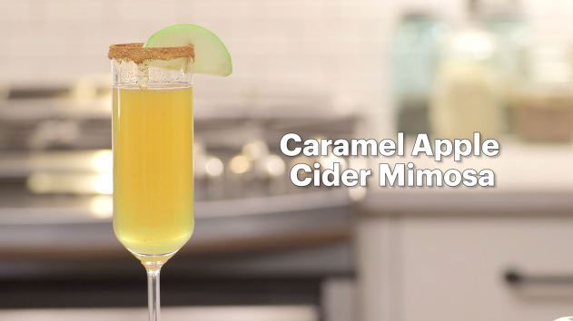 Caramel Apple Cider Mimosa Recipe